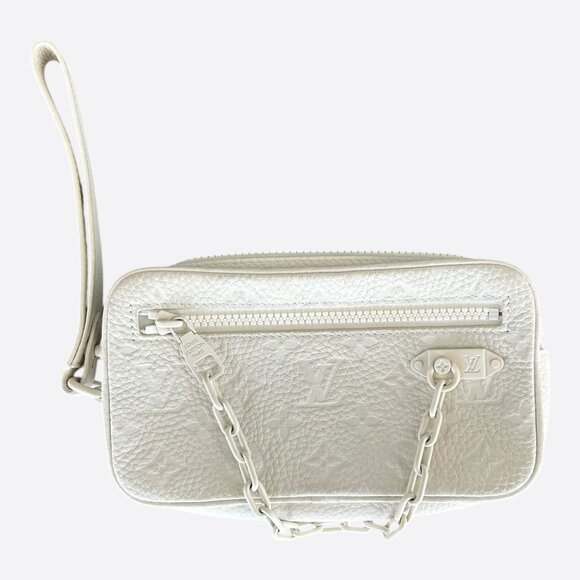 Louis Vuitton White Taurillon Monogram Pochette Volga - Picture 1 of 4